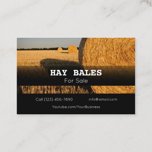 Advertise Hay Bales For Sale Company Business Card