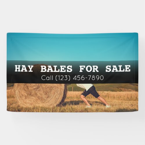 Advertise Hay Bales For Sale Farm Business Banner