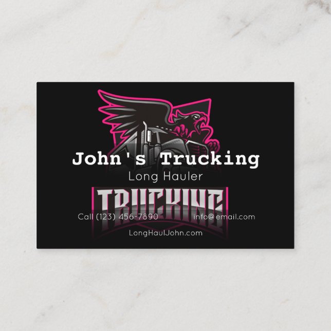 Advertise Trucking Company Services Hauling Busine Business Card (Back)