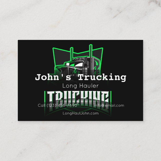 Advertise Trucking Company Services Hauling Busine Business Card (Back)