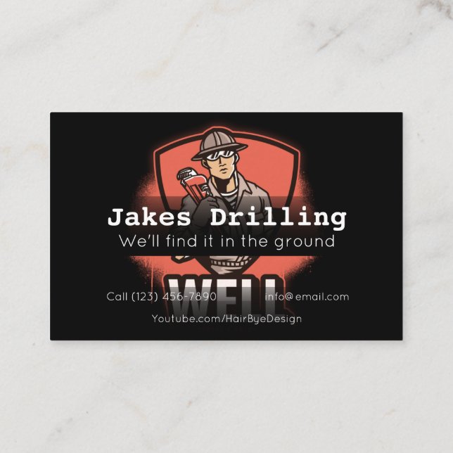 Advertise Well Drilling Company Business Card (Back)
