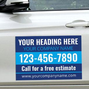 Advertise Your Business Vehicle Custom Blue Car Magnet