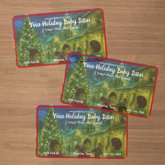 Advertise Your Holiday Baby Sitting Business On Clear Business Cards