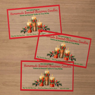 Advertise Your Holiday Christmas Candle Business Clear Business Cards