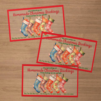Advertise Your Holiday Christmas Stocking Business Clear Business Cards