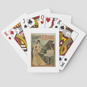 Advertisement for 'A. Bord Pianos, Paris' (color Poker Cards