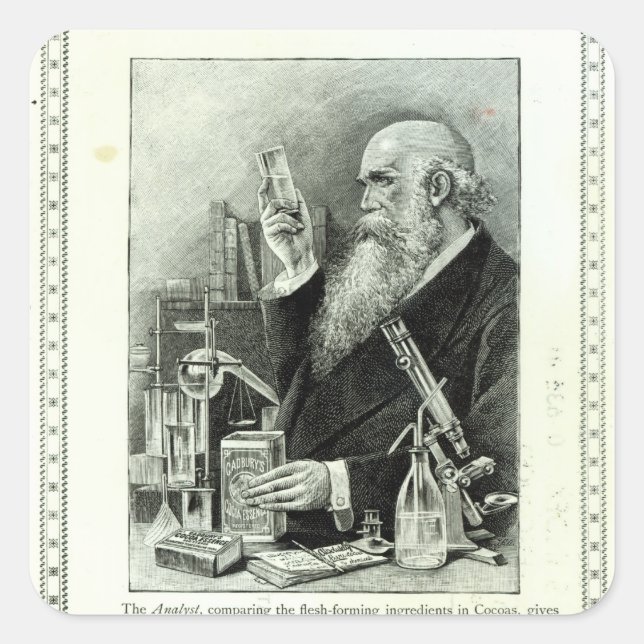 Advertisement for 'Cadbury's Cocoa' Square Sticker (Front)