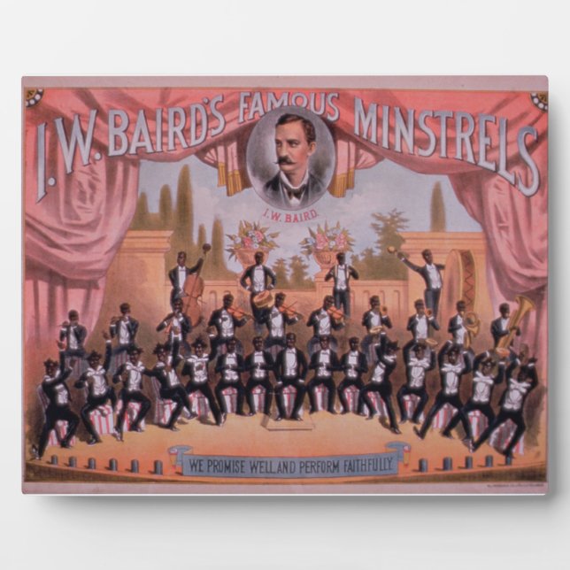 Advertisement for 'I.W. Bairn's Famous Minstrels' Plaque (Front)