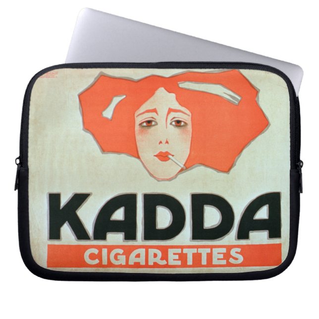 Advertisement for 'Kadda Cigarettes' (colour litho Laptop Sleeve (Front)
