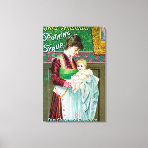 Advertisement for Mrs Winslows Soothing Syrup Canvas Print