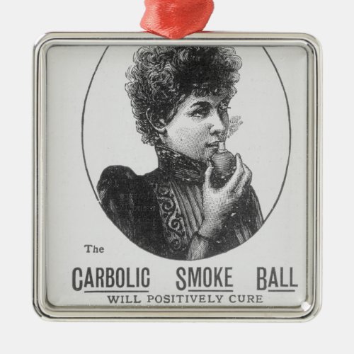 Advertisement for the Carbolic Smoke Ball Metal Ornament