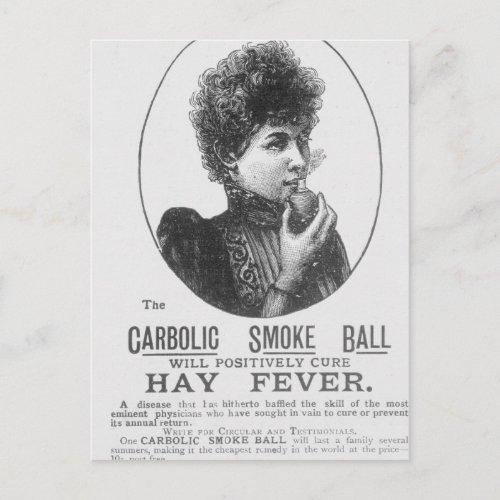Advertisement for the Carbolic Smoke Ball Postcard