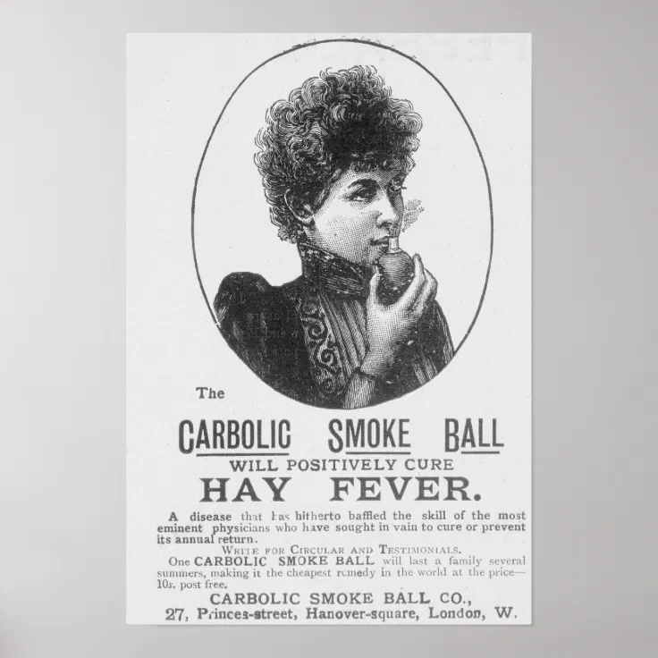 Advertisement for the Carbolic Smoke Ball Poster | Zazzle