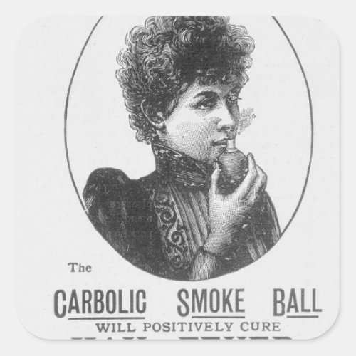 Advertisement for the Carbolic Smoke Ball Square Sticker