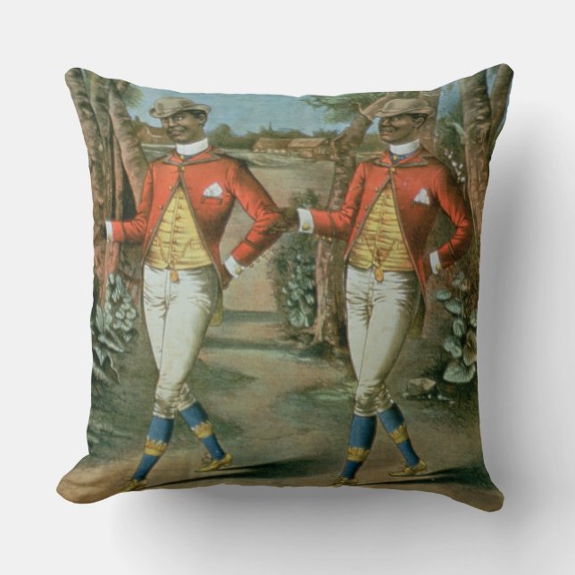 Advertisement for the 'Harley Brothers' (colour li Throw Pillow (Front)