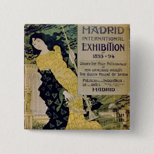 Advertisement for the 'Madrid International Exhibi Button