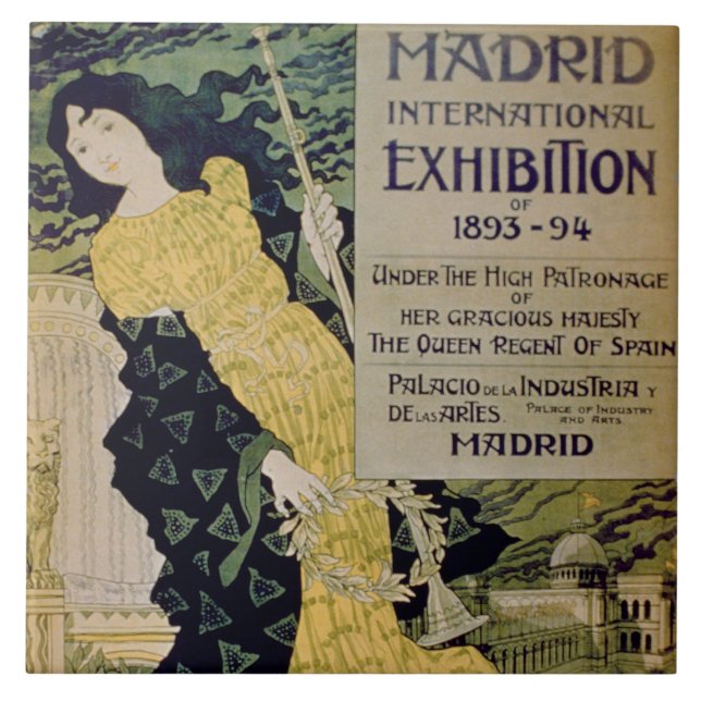 Advertisement for the 'Madrid International Exhibi Tile (Front)