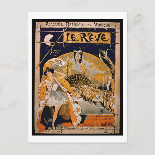 Advertisement for the musical 'The Dream', at the Postcard (Front)