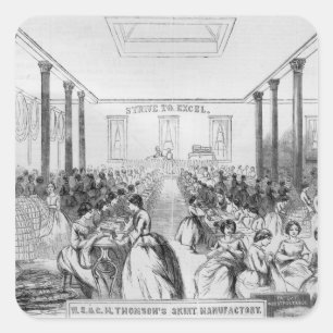 Advertisement for Thomson's Skirt Manufacture Square Sticker