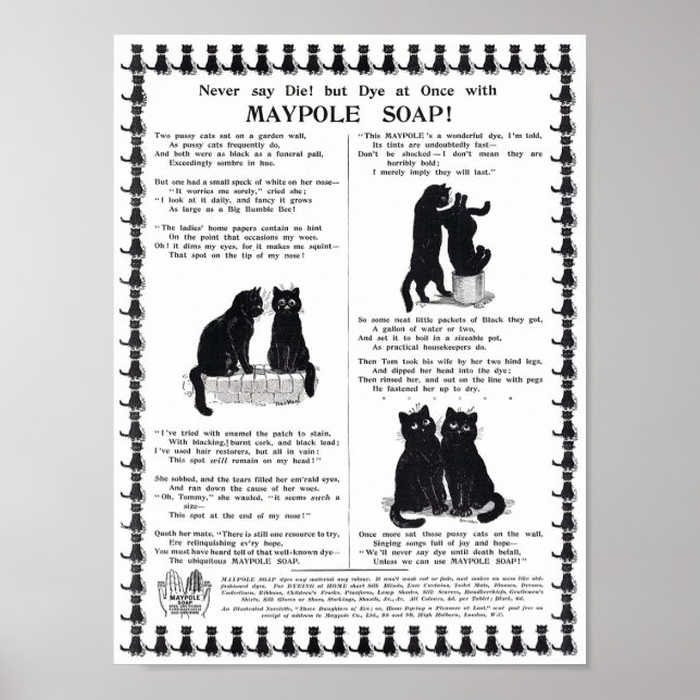 Advertisement Maypole Soap, Louis Wain Poster (Front)
