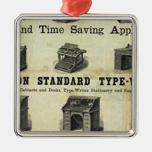 Advertisement with Guide Map Metal Ornament (Front)