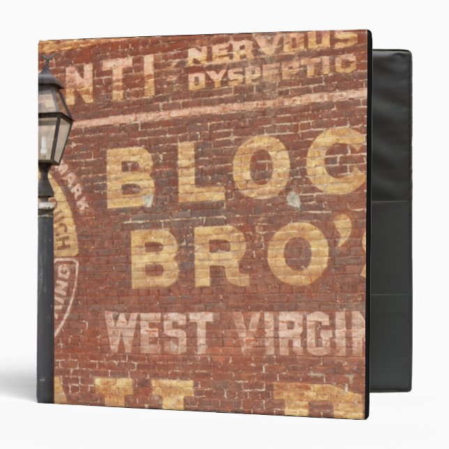 Advertisements on side of building 3 ring binder (Front/Inside)
