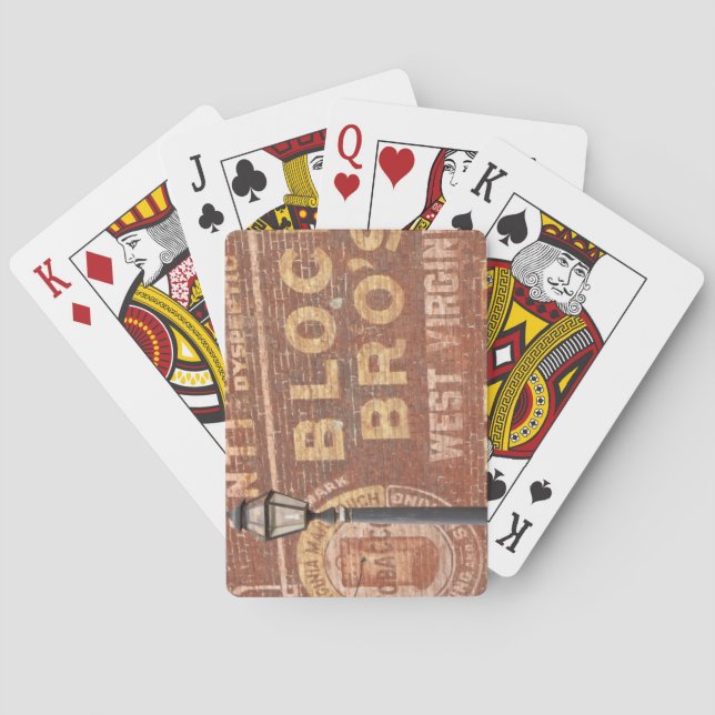 Advertisements on side of building poker cards (Back)