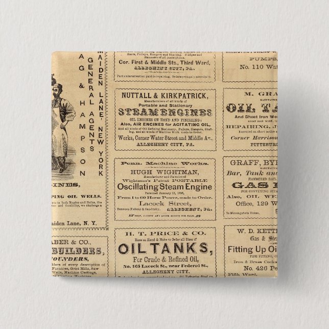 Advertisements Pinback Button (Front)