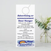 Advertising DOOR HANGER promotion tags (Standing Front)
