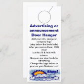 Advertising DOOR HANGER promotion tags (Front/Back)