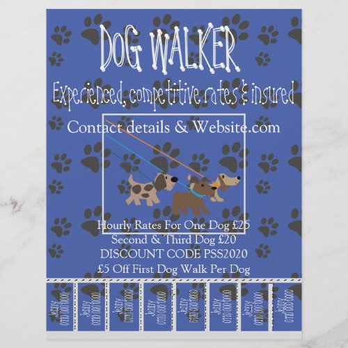 Advertising Promotional Flyers Dog Walking