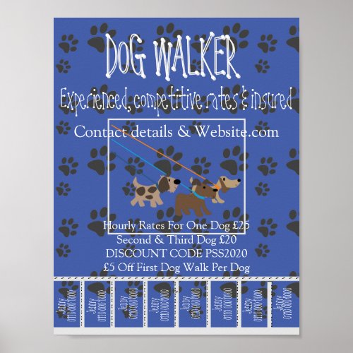 Advertising Promotional Poster Dog Walking