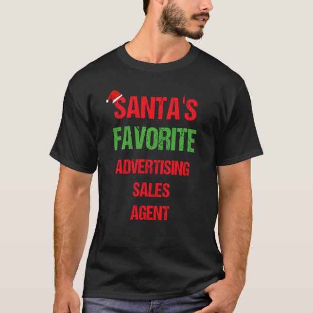 Advertising Sales Agent Funny Pajama Christmas T-Shirt (Front)