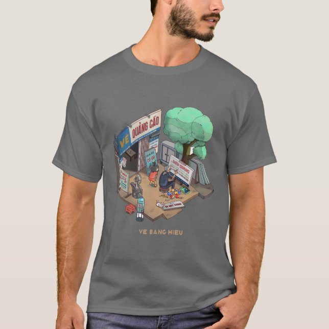 Advertising Store Busy Saigon Vietnam Street Life T-Shirt (Front)