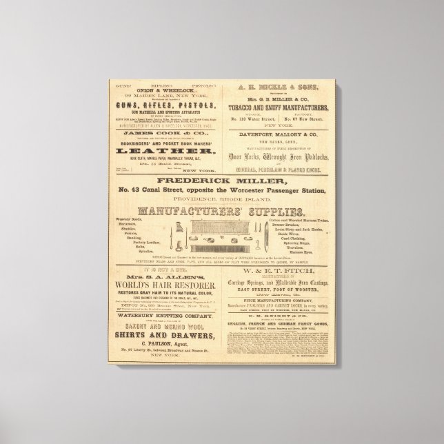 Advertisments by nine companies canvas print (Front)