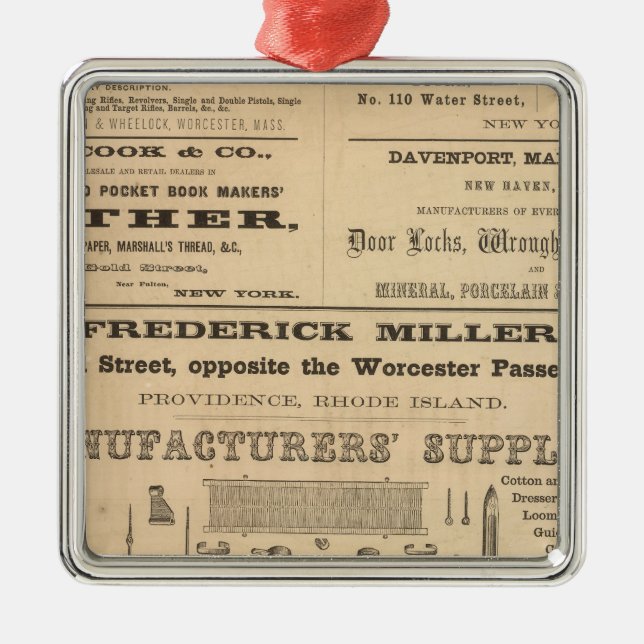 Advertisments by nine companies metal ornament (Front)