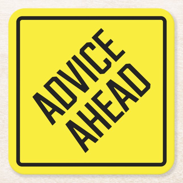 Advice Ahead Paper Coaster (Front)