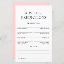 Advice and Predictions Travel Baby Shower Game