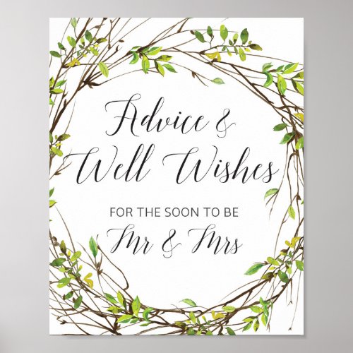 Advice and Well Wishes for the Mr and Mrs Poster