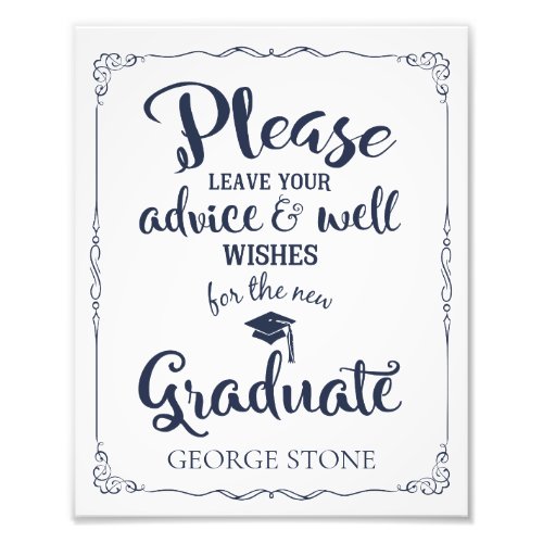 advice and well wishes graduation party sign