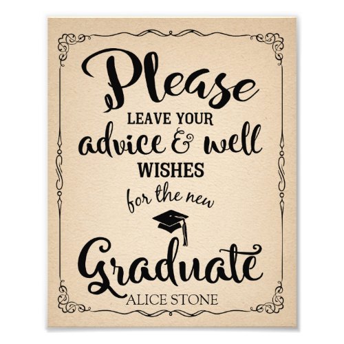 advice and well wishes graduation party sign