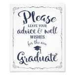 Advice And Well Wishes Graduation Party Sign at Zazzle