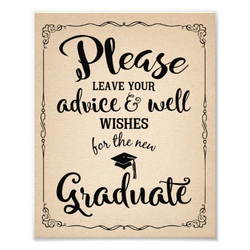 advice and well wishes graduation party sign