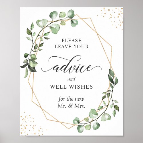 Advice and Well Wishes Sign Geometric Eucalyptus
