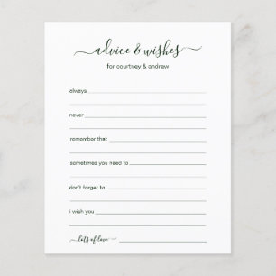 Advice and Wishes