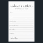 Advice and Wishes<br><div class="desc">These simple, gray and white, modern, minimal, handwritten script Advice & Wishes sheets are perfect to have bridal shower, rehearsal dinner or wedding guests fill out for the happy couple. People will love having the prompts - they make it so easy to leave loving words of advice and well wishes....</div>