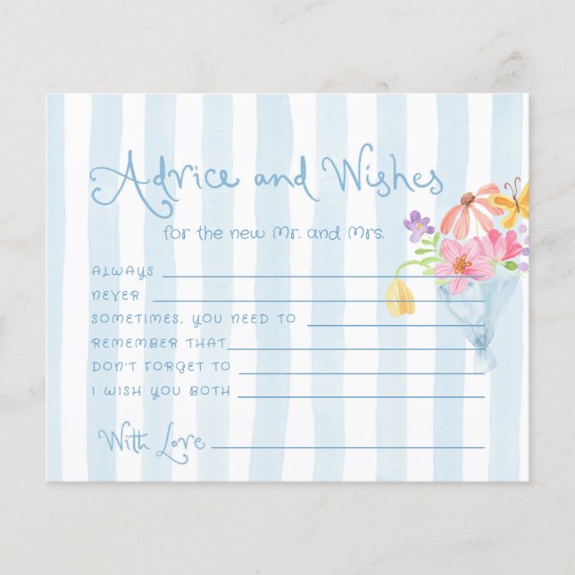 Advice and wishes Blue retro Off the Market card (Front)