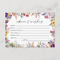 Advice And Wishes Bridal Shower Floral Game