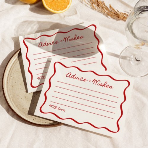 Advice and Wishes Bridal Shower Game Wavy Border