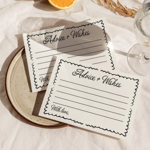 Advice and Wishes Bridal Shower Game Wavy Border